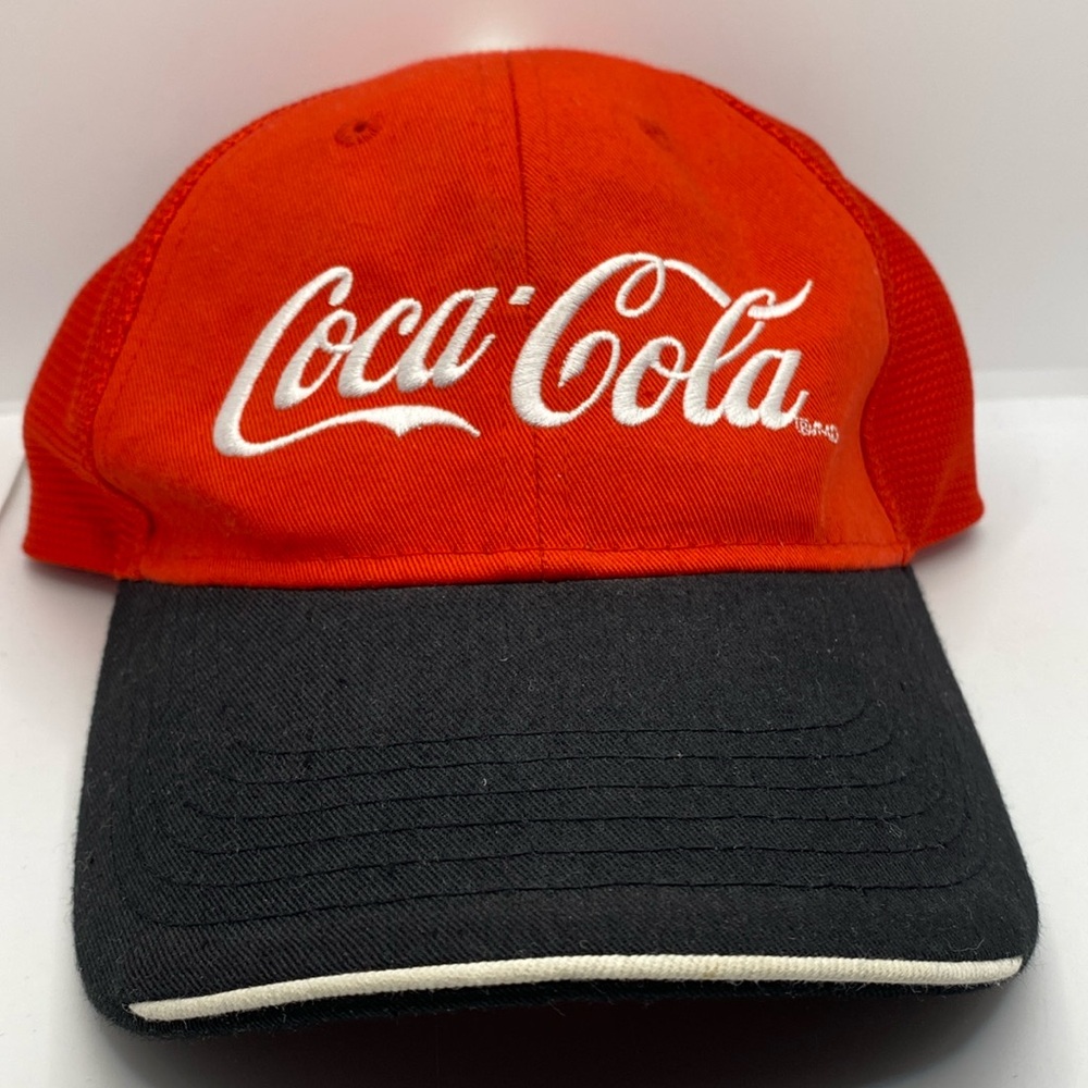 Coca-Cola Red Black Baseball Cap Hat Adult Size Made with Recycled Bottles